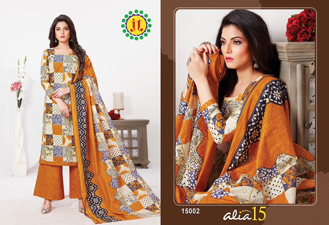 Jt Alia Vol  15 Regular Bandhani Dress Material Wholesalers In Surat