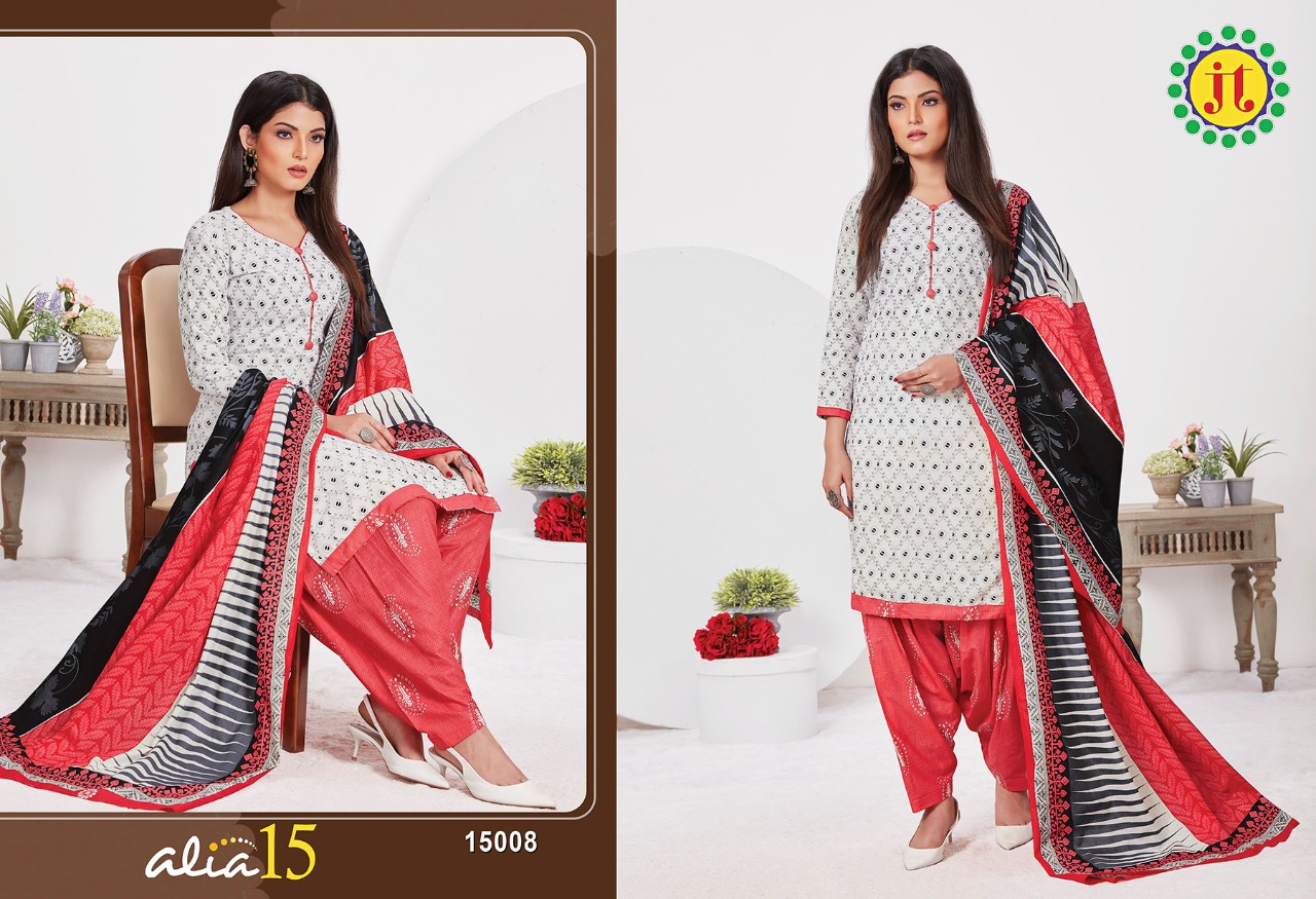 Jt Alia Vol  15 Regular Bandhani Dress Material Wholesalers In Surat