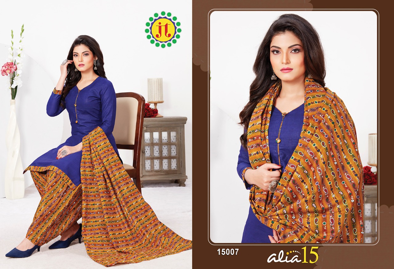 Jt Alia Vol  15 Regular Bandhani Dress Material Wholesalers In Surat