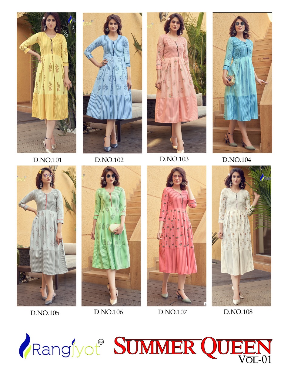 Rangjyot Presents Summer Queen Vol 1 Designer Kurtis Manufacturer