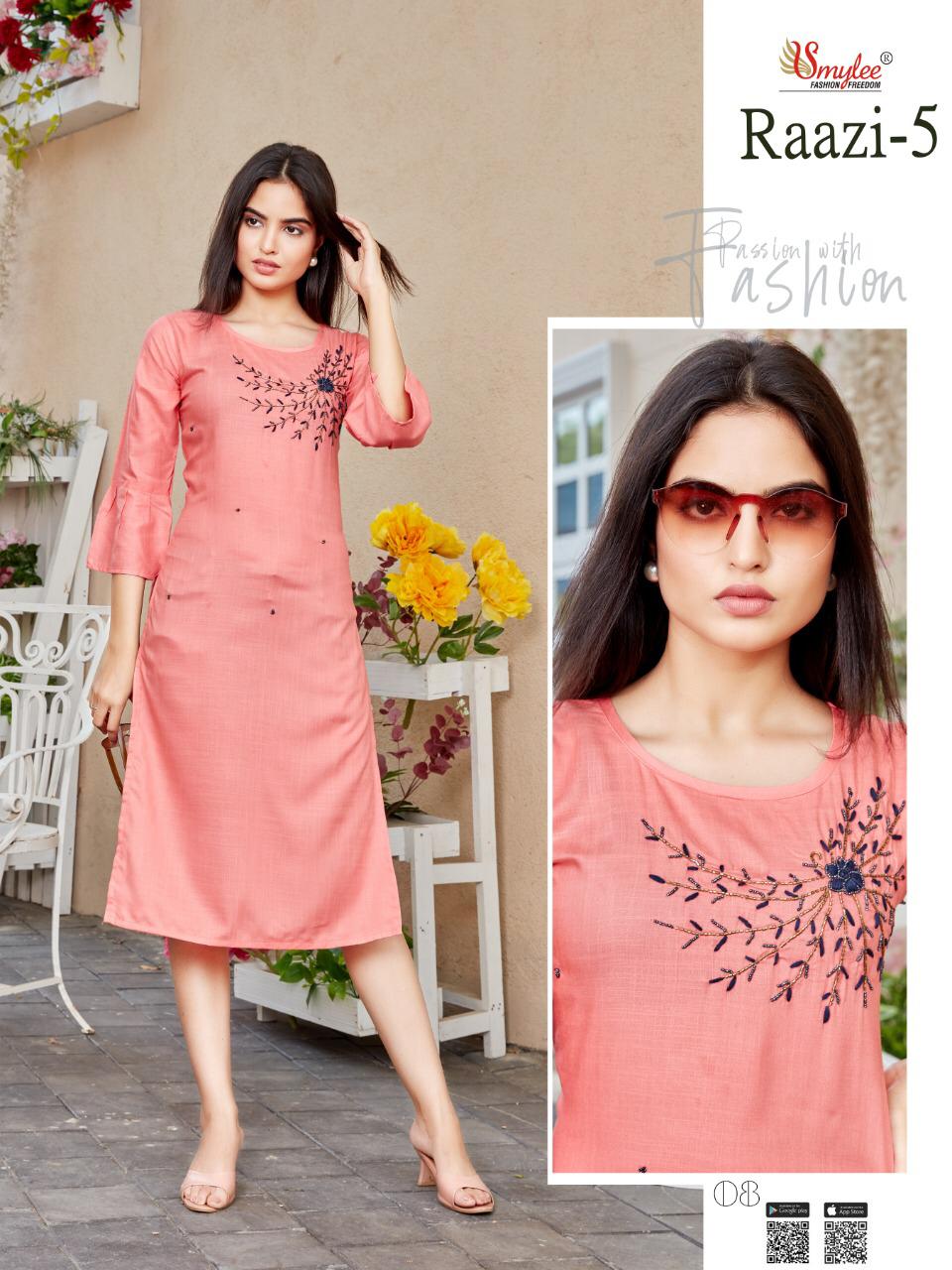 Smylee Raazi Vol 5 Designer Kurtis Wholesale Price Online Surat