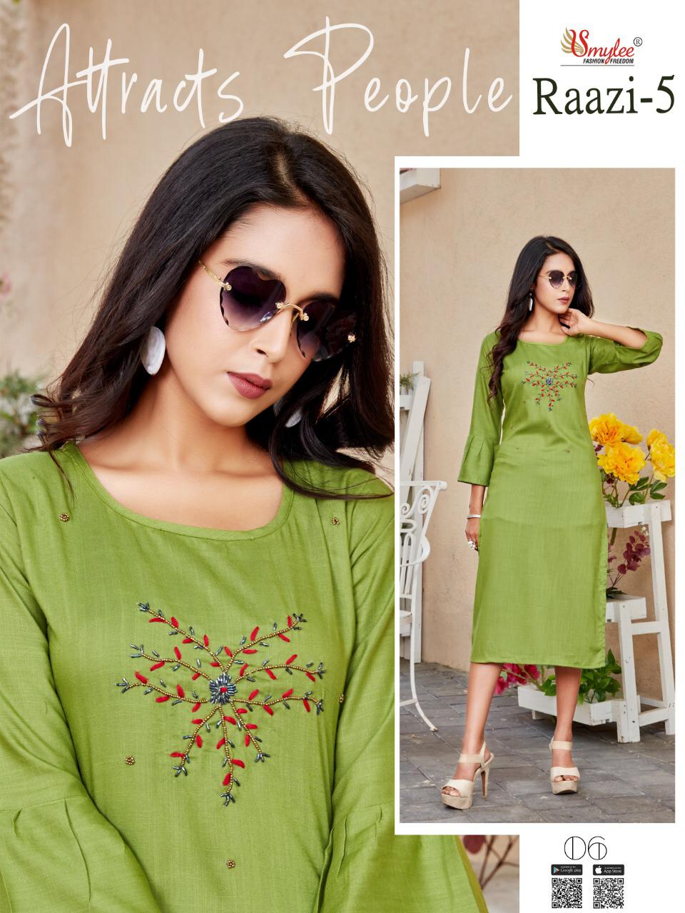 Smylee Raazi Vol 5 Designer Kurtis Wholesale Price Online Surat