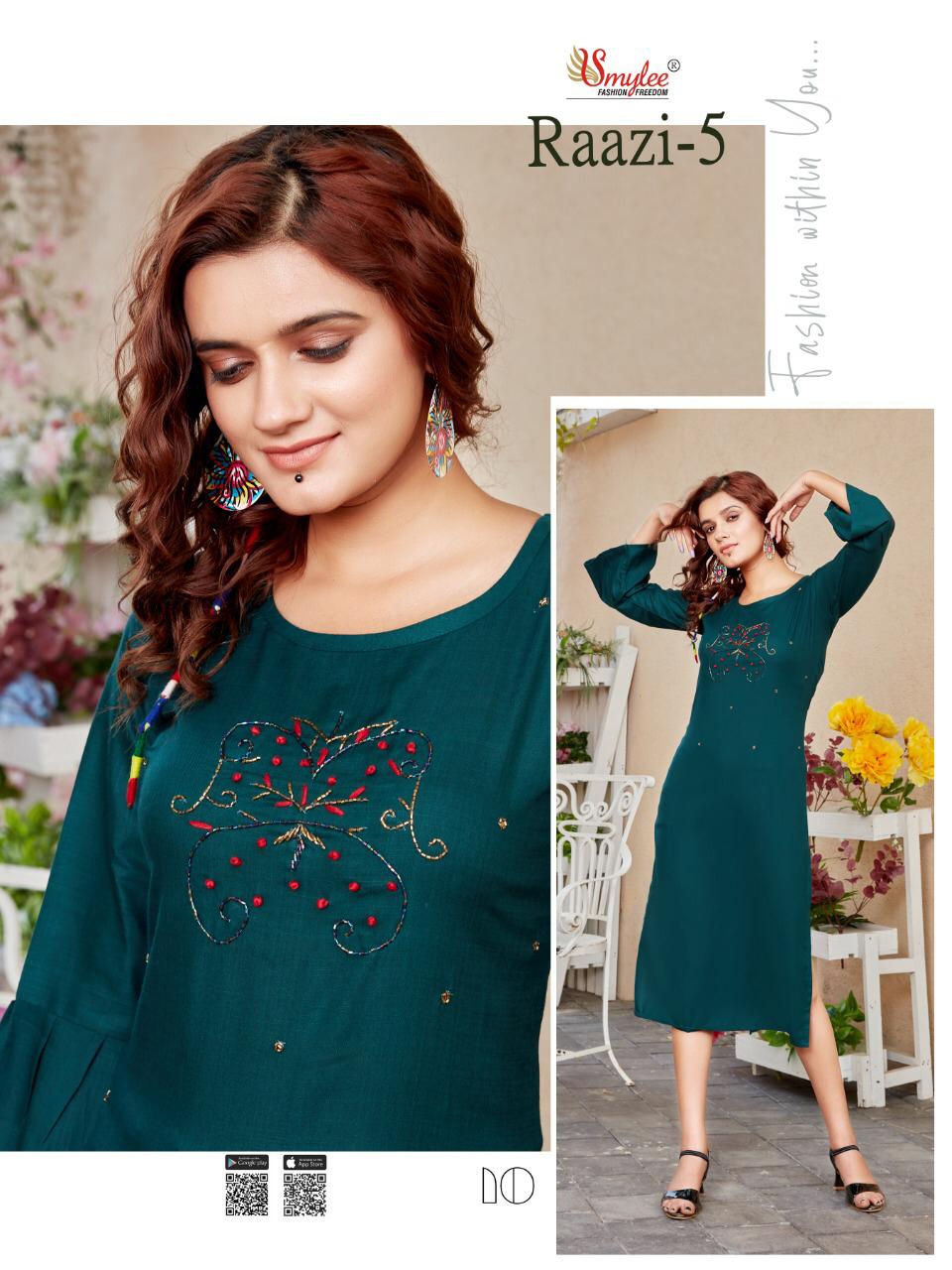 Smylee Raazi Vol 5 Designer Kurtis Wholesale Price Online Surat