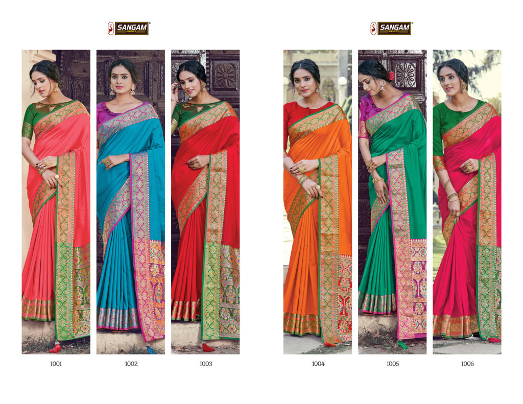 Sangam Presents Sea Silk Zari Weaving Pure Silk Sarees