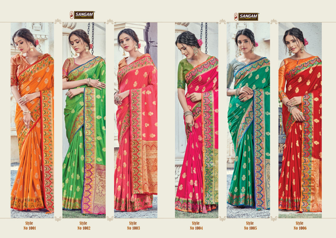 Sangam Presents Chand Chakori Zari Weaving Pure Silk Sarees