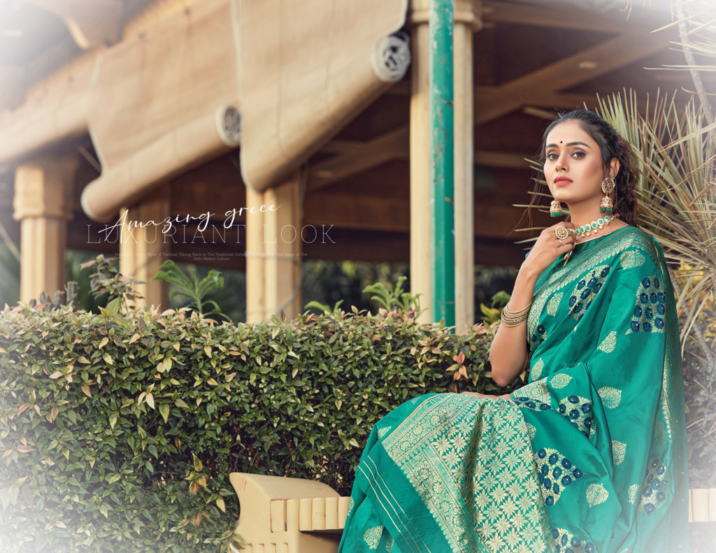 Sangam Presents Plazzo Silk Saree With Siroski Work