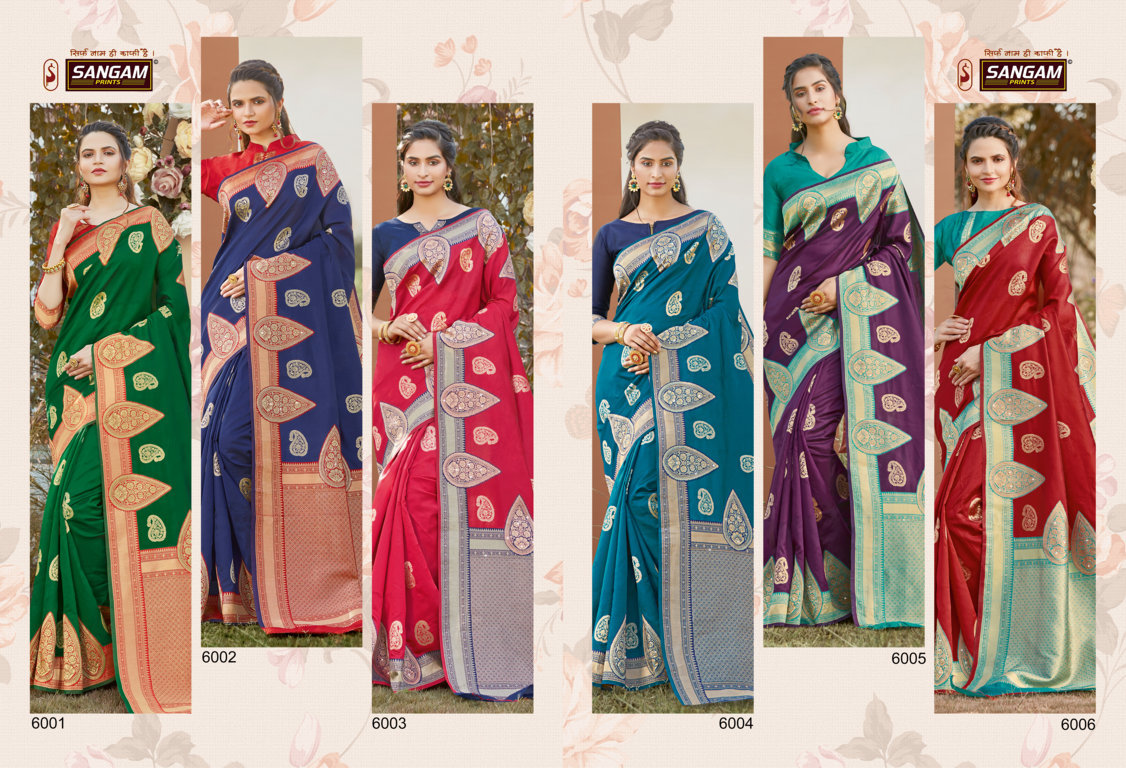 Sangam Presents Sunaina Silk Saree With Siroski Work