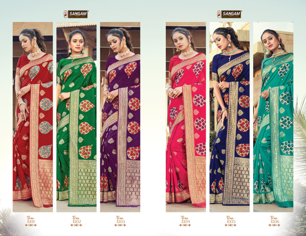 Sangam Presents Plazzo Silk Saree With Siroski Work