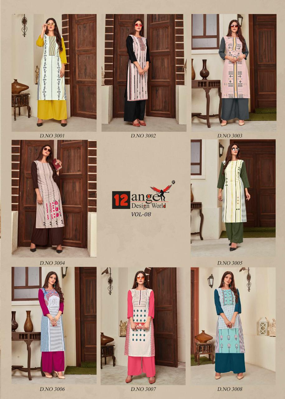 12 Angel  Heritage Vol 8  Kurti With Plazzo  Manufacturer Designer Kurti Catalog