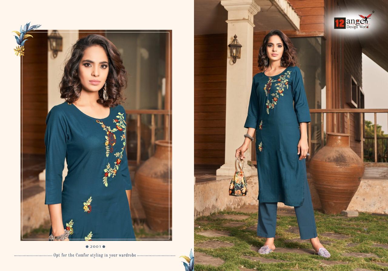 12 Angel Red Rose Jam Cotton Embroidery Kurti Wholesale  Manufacturers Kurti Catalog