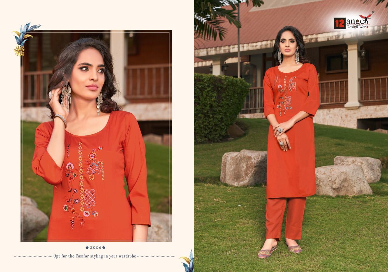 12 Angel Red Rose Jam Cotton Embroidery Kurti Wholesale  Manufacturers Kurti Catalog
