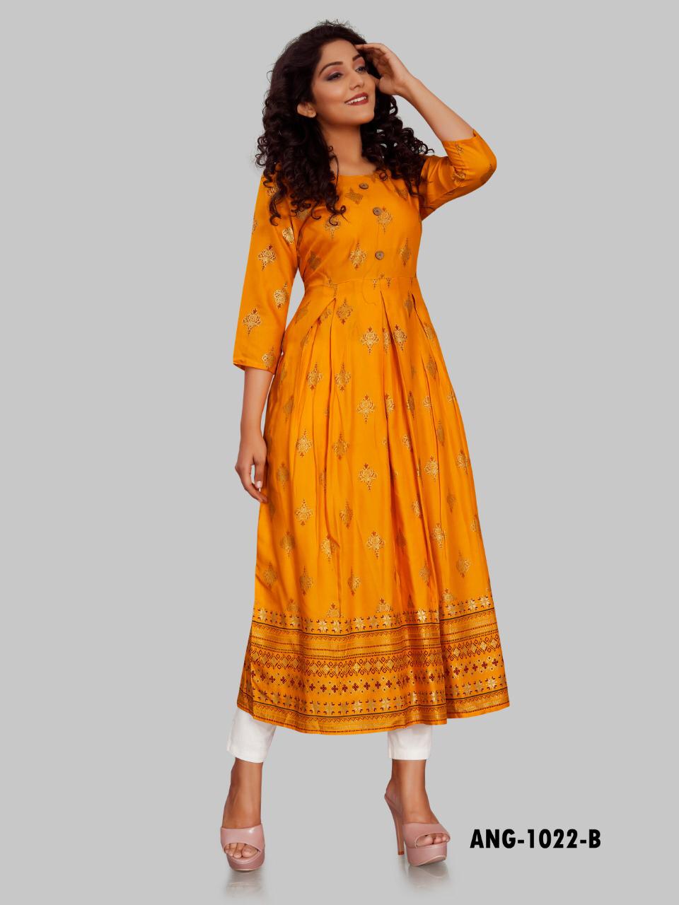 ARADHNA STEP UP COTTON RAYON FLAIR STYLE KURTAS KURTIS BUY ONLINE CHEAPEST  RATE - Reewaz International | Wholesaler & Exporter of indian ethnic wear  catalogs.