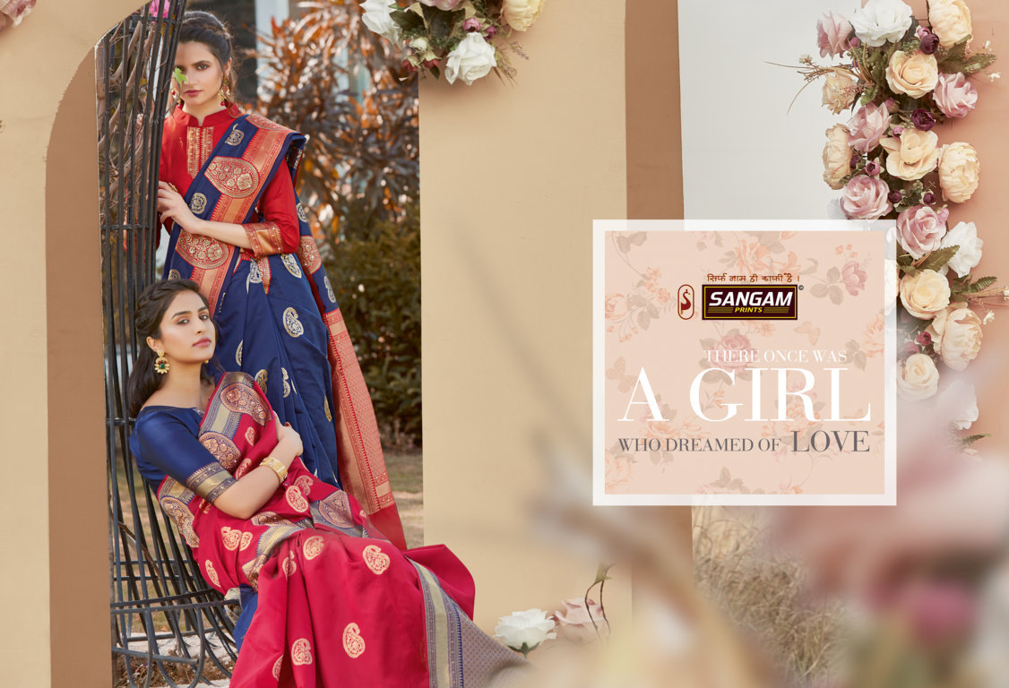 Sangam Presents Sunaina Silk Saree With Siroski Work