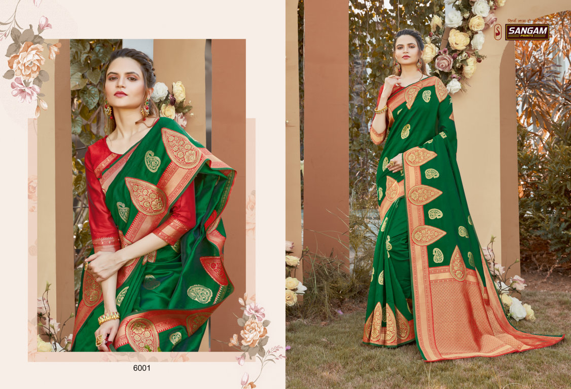 Sangam Presents Sunaina Silk Saree With Siroski Work