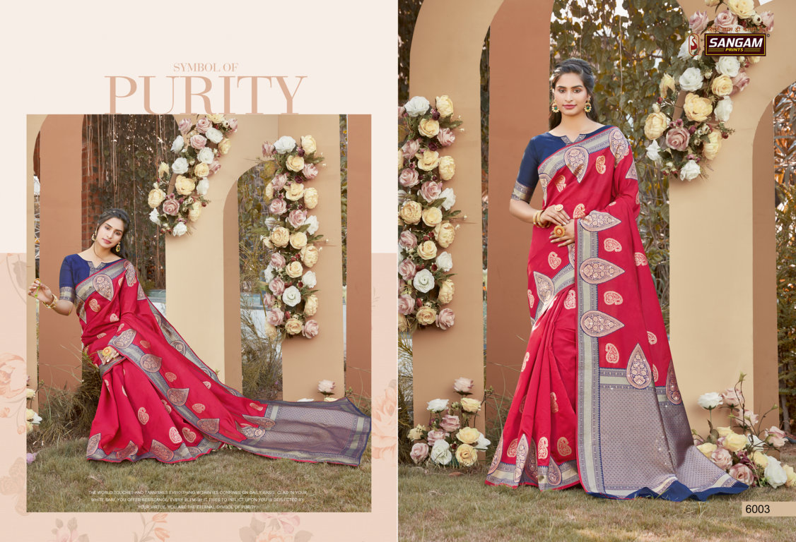 Sangam Presents Sunaina Silk Saree With Siroski Work
