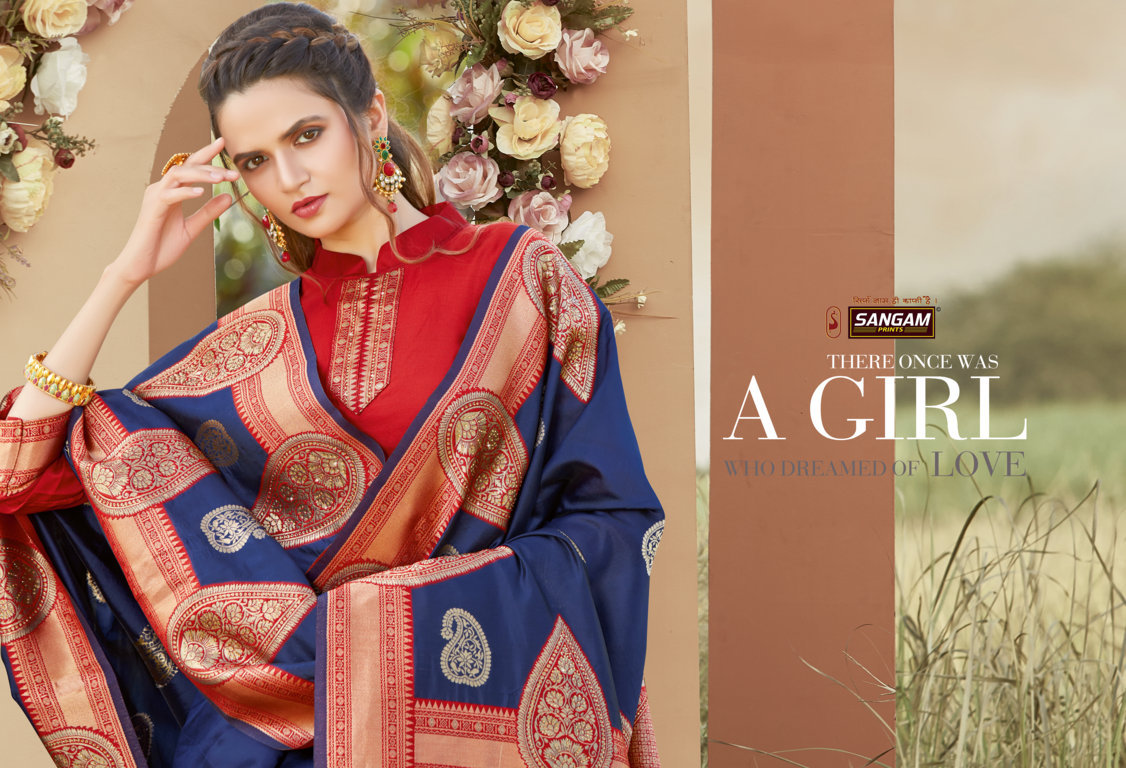 Sangam Presents Sunaina Silk Saree With Siroski Work