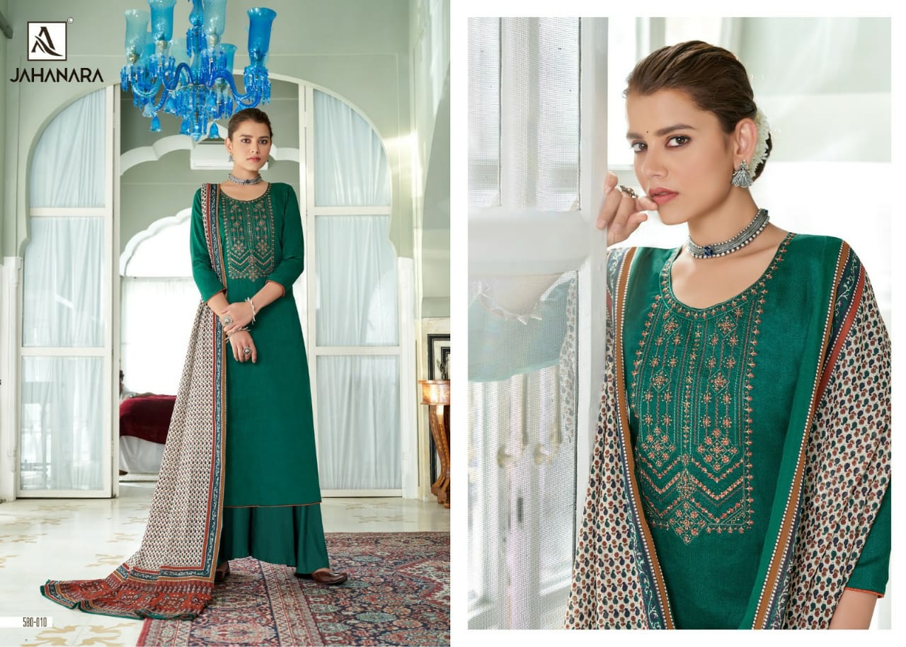 Alok  Jahanra  Jam Cotton Designer Latest Embroidered Dress Material