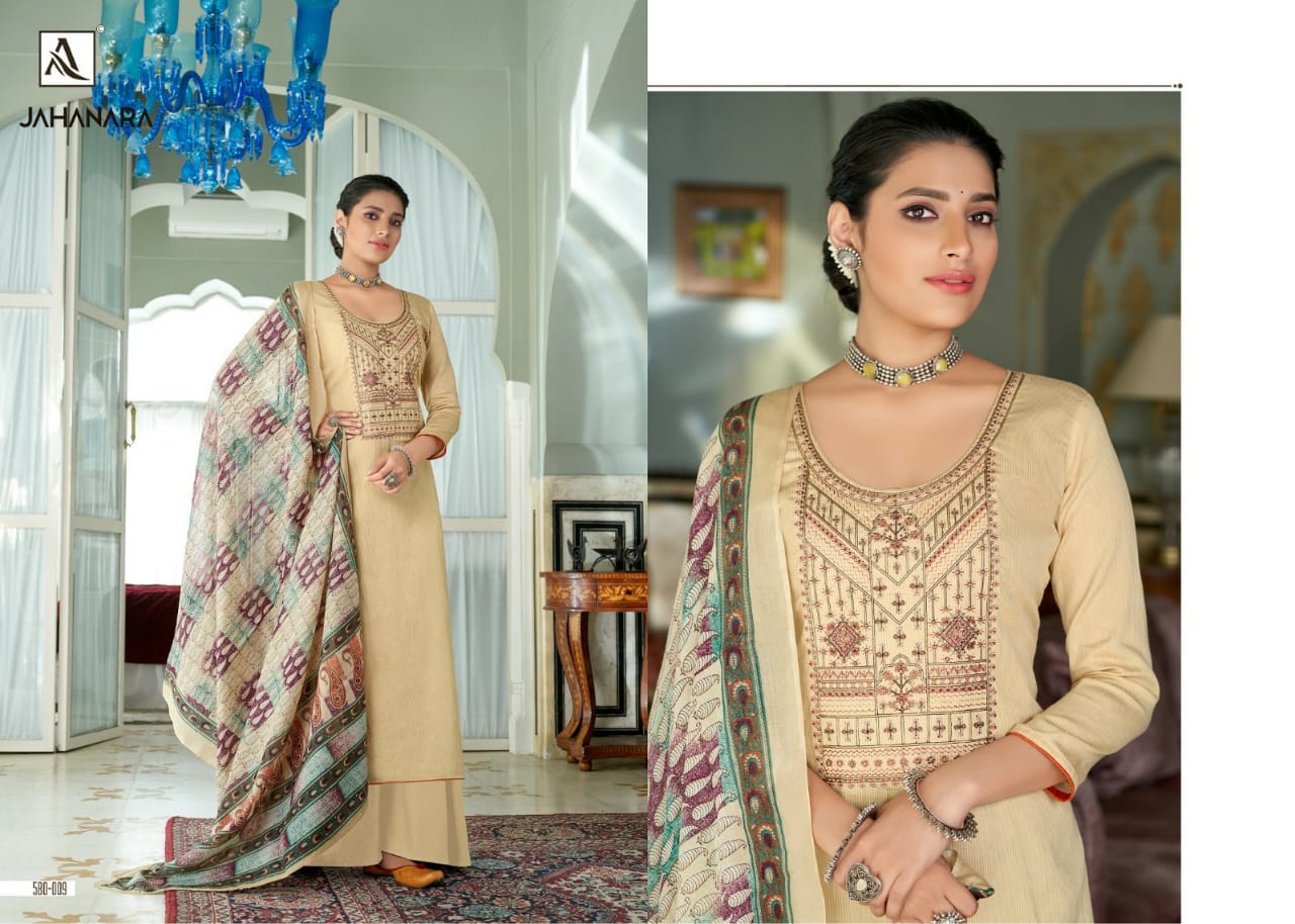 Alok  Jahanra  Jam Cotton Designer Latest Embroidered Dress Material