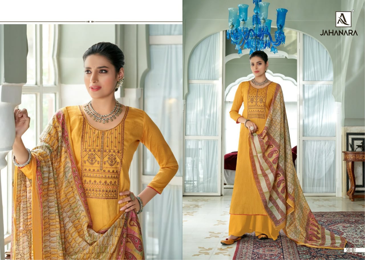Alok  Jahanra  Jam Cotton Designer Latest Embroidered Dress Material
