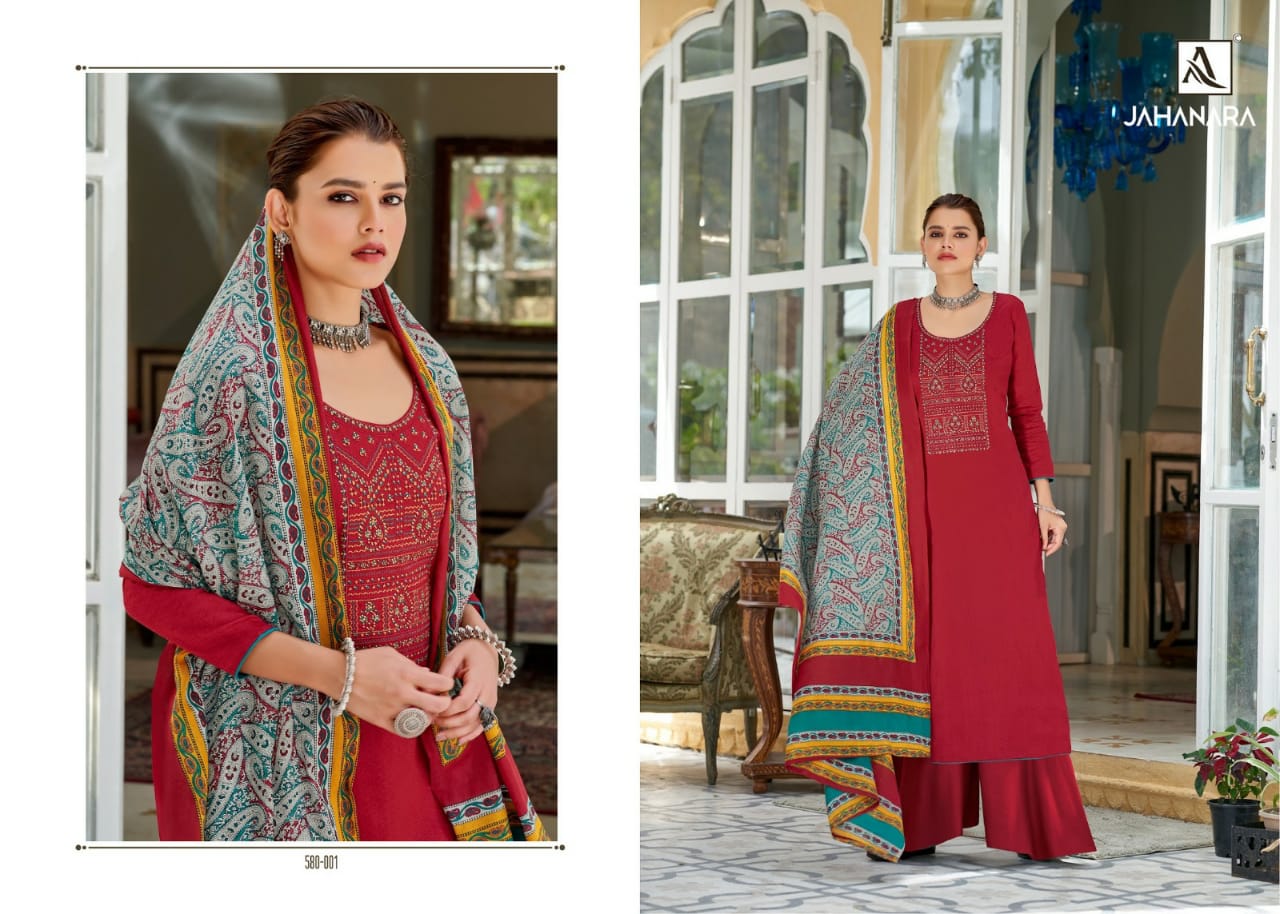 Alok  Jahanra  Jam Cotton Designer Latest Embroidered Dress Material