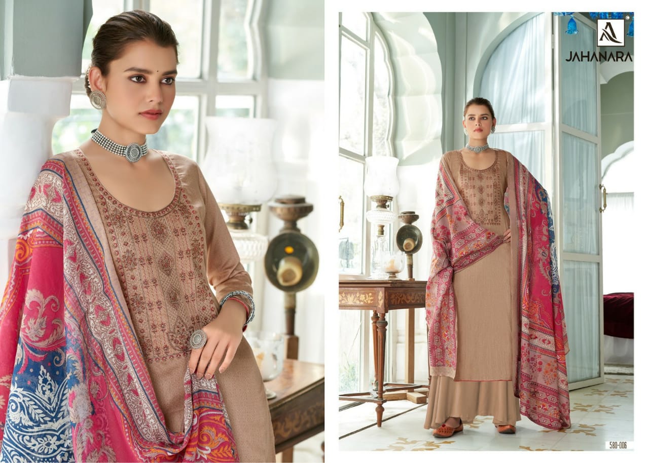 Alok  Jahanra  Jam Cotton Designer Latest Embroidered Dress Material