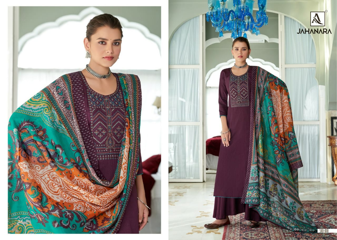 Alok  Jahanra  Jam Cotton Designer Latest Embroidered Dress Material