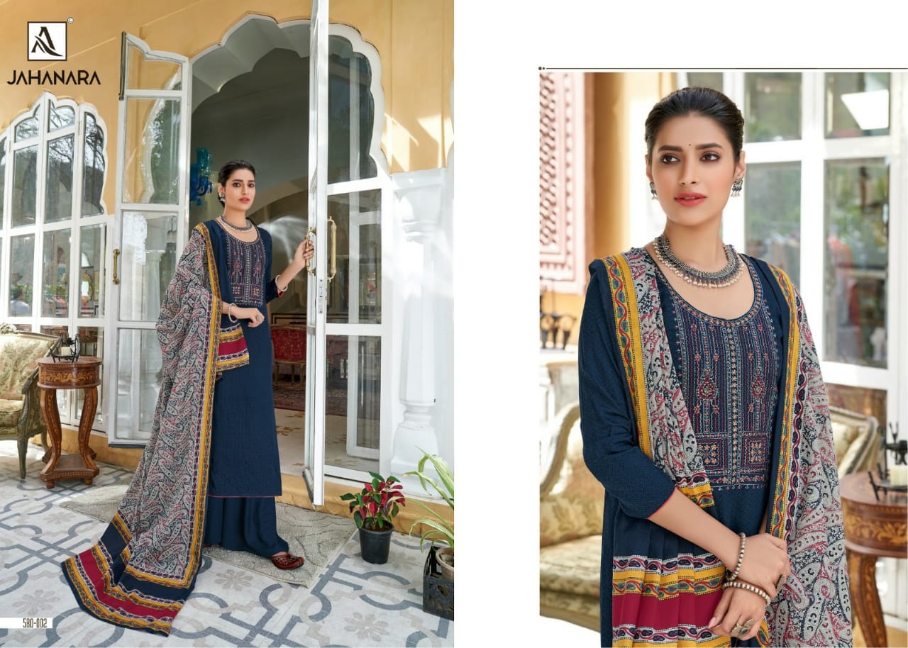Alok  Jahanra  Jam Cotton Designer Latest Embroidered Dress Material