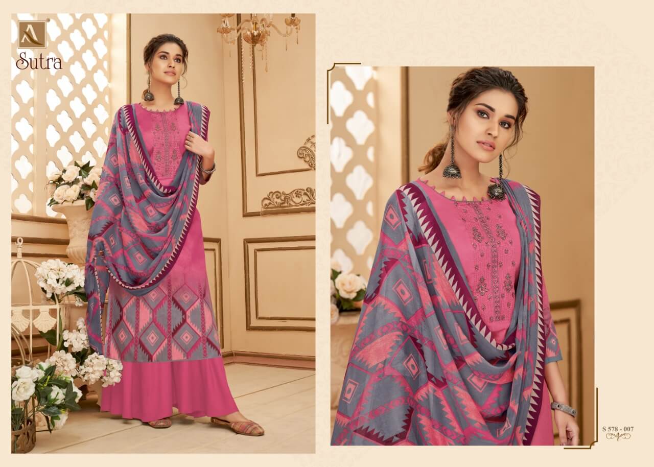 Alok Sutra Designer Embroidery Salwar  Sutis Catalog