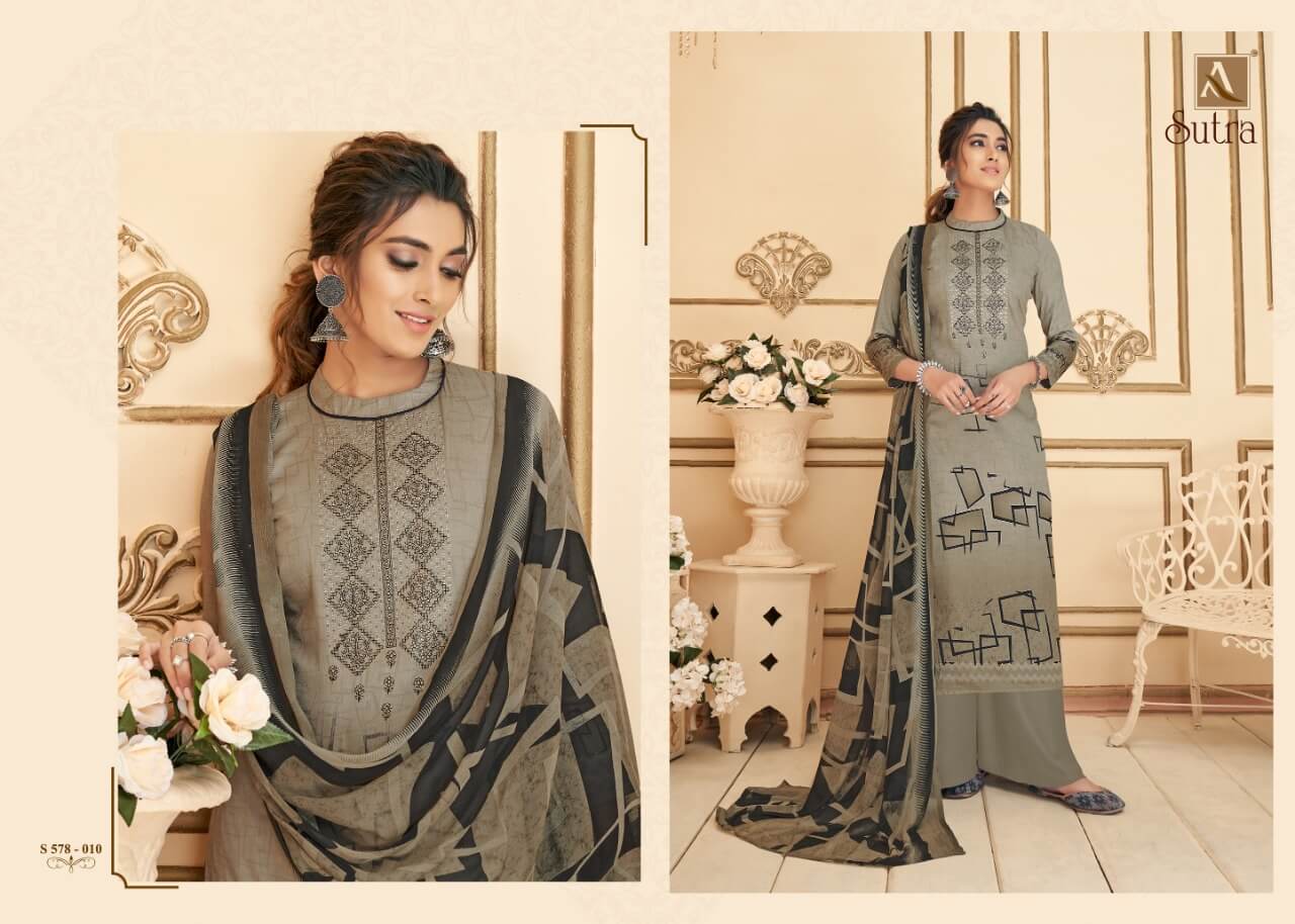 Alok Sutra Designer Embroidery Salwar  Sutis Catalog