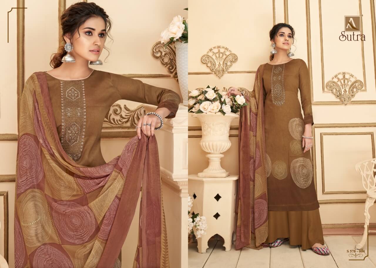 Alok Sutra Designer Embroidery Salwar  Sutis Catalog
