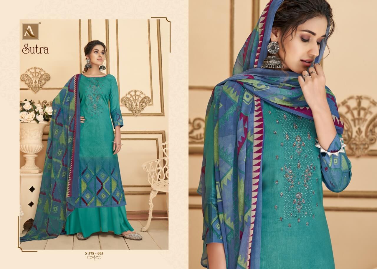 Alok Sutra Designer Embroidery Salwar  Sutis Catalog