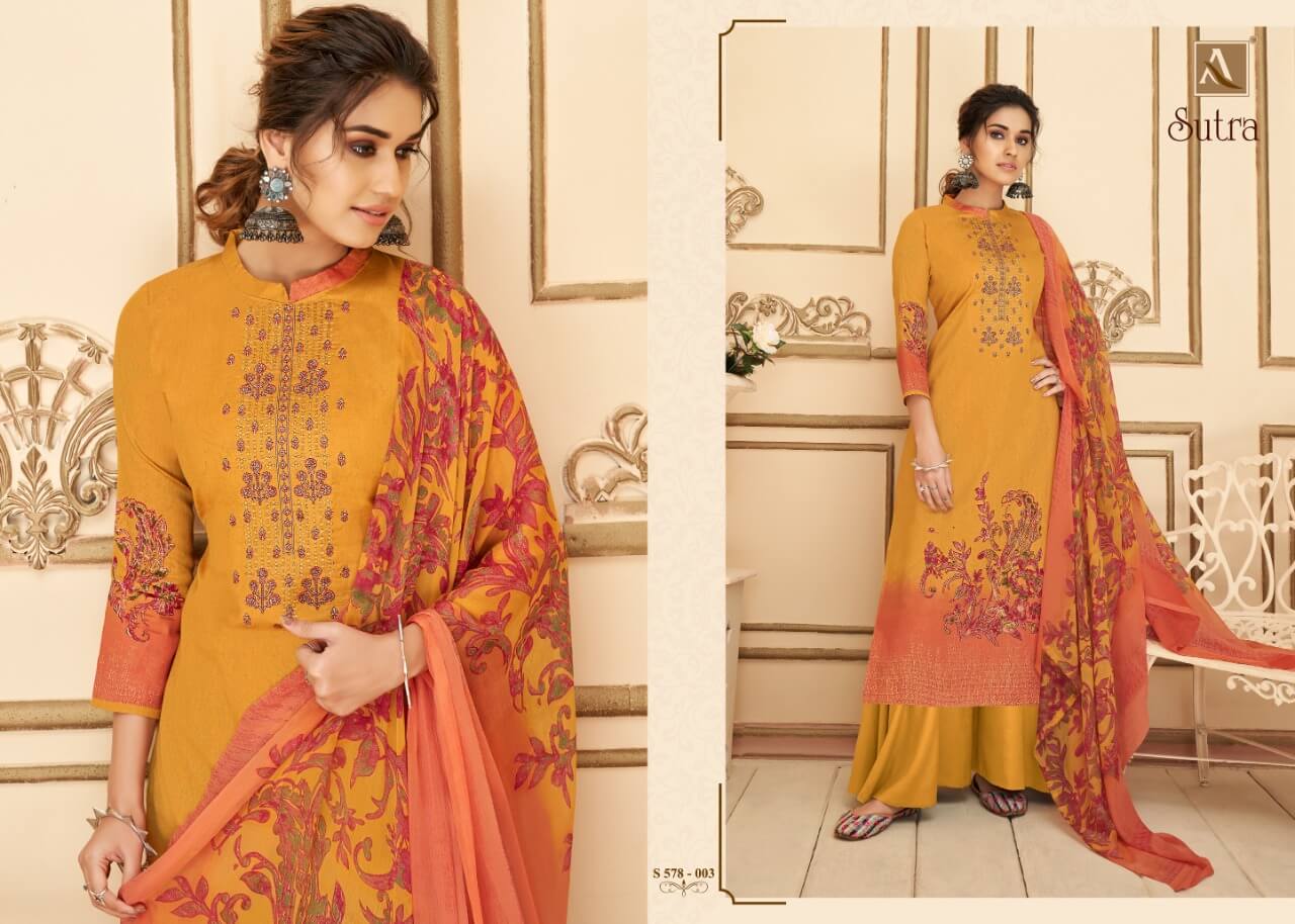 Alok Sutra Designer Embroidery Salwar  Sutis Catalog