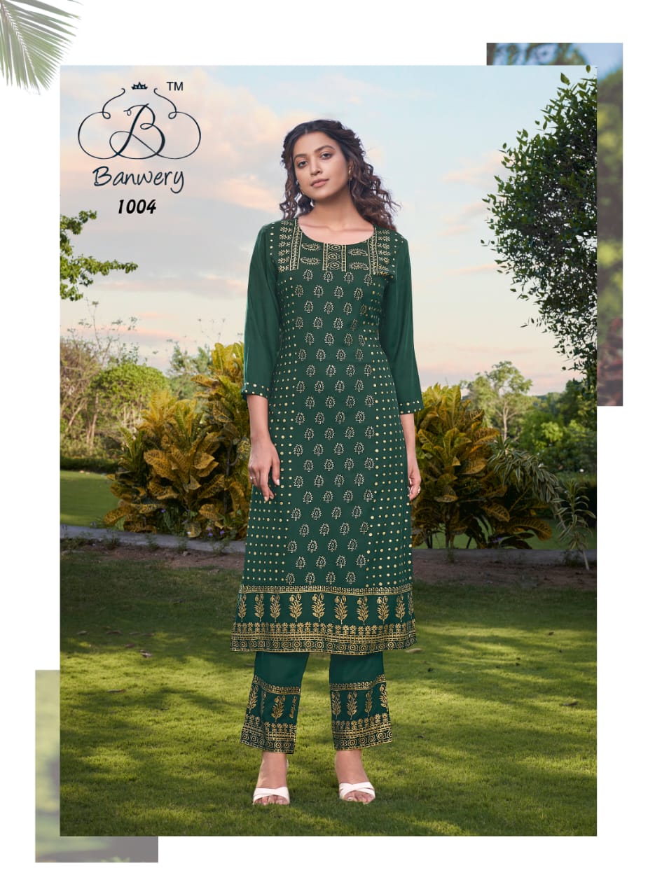 Banwery Peri Peri Designer Kurti With Pent   Buy Latest Catalog