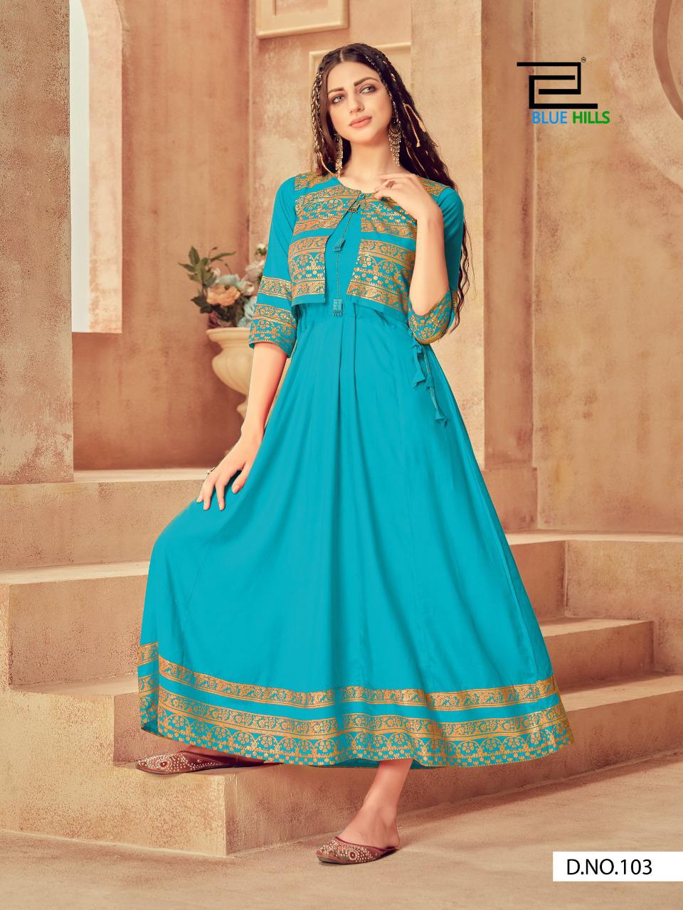 Blue Hills Buy Smart Fashion  Wholesale Anarkali Kurtis Jacket  Manufacturer Designer Kurti Catalog