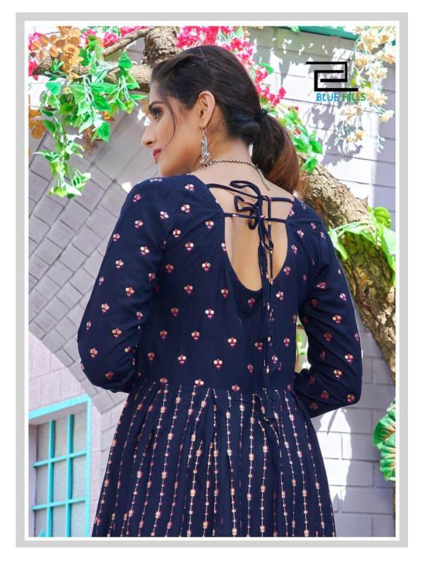 Blue Hills Up To Date Designer Long Kurti Wholesale Anarkali Kurtis Catalog
