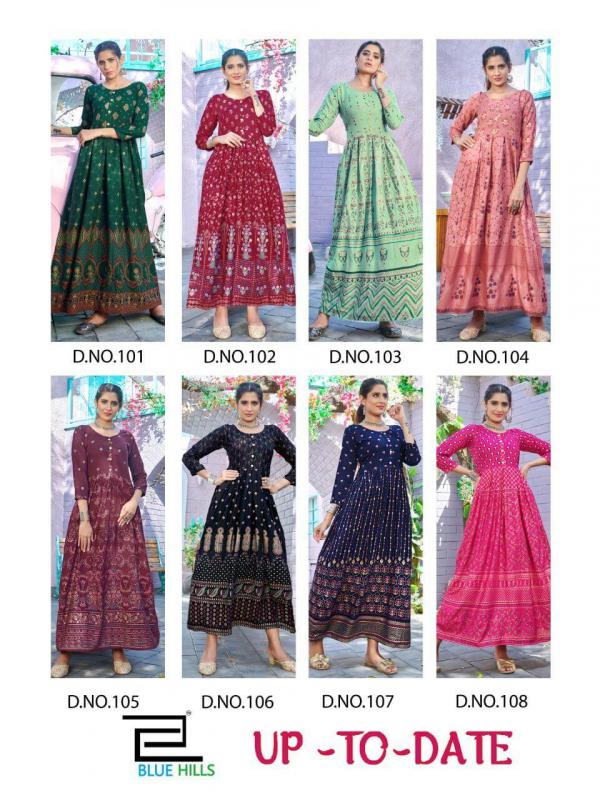 Blue Hills Up To Date Designer Long Kurti Wholesale Anarkali Kurtis Catalog