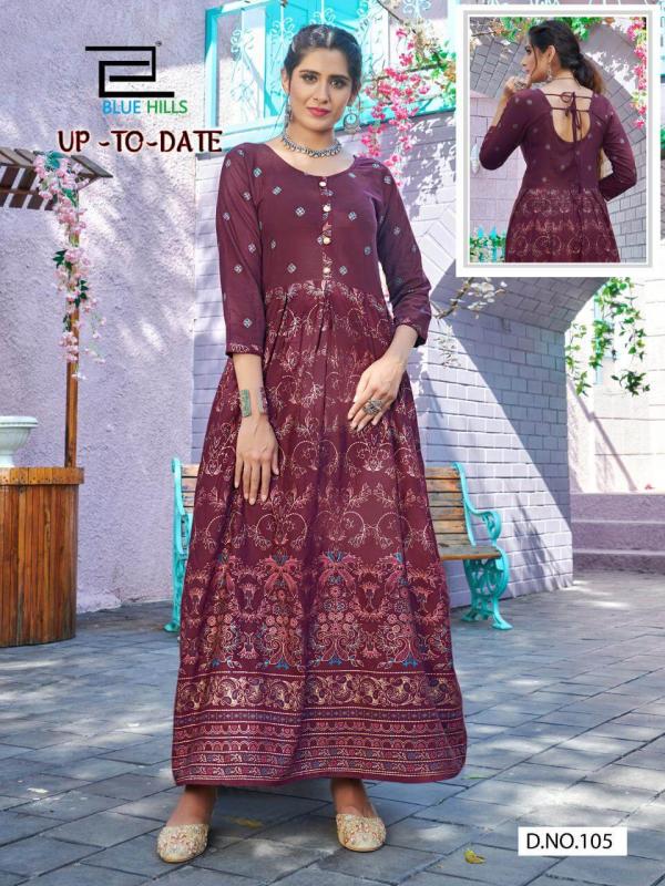 Blue Hills Up To Date Designer Long Kurti Wholesale Anarkali Kurtis Catalog