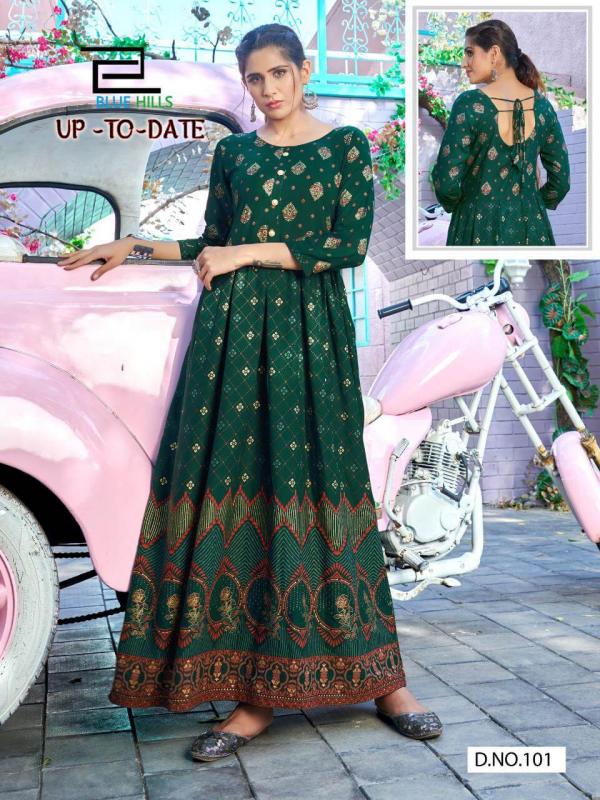 Blue Hills Up To Date Designer Long Kurti Wholesale Anarkali Kurtis Catalog