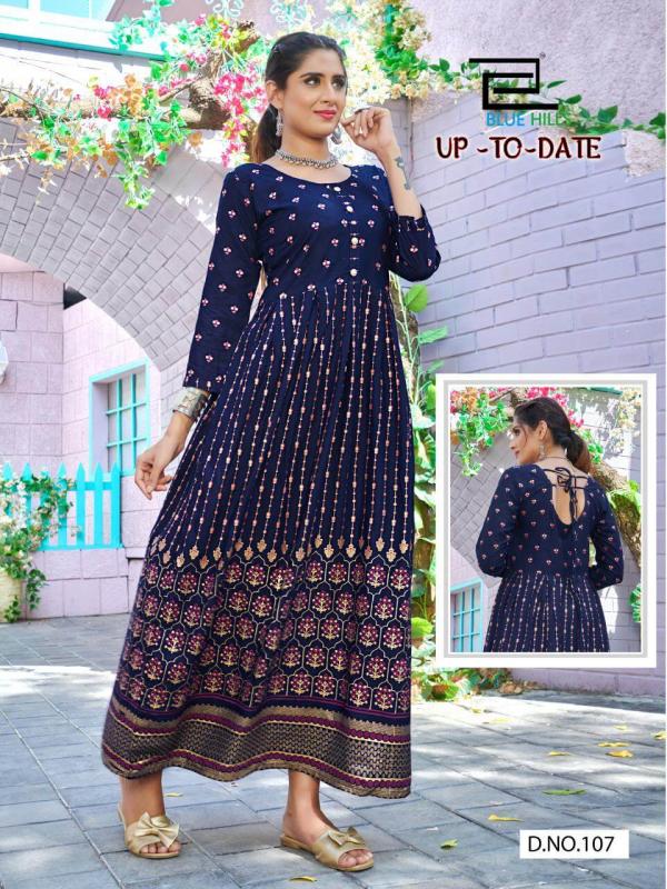 Blue Hills Up To Date Designer Long Kurti Wholesale Anarkali Kurtis Catalog