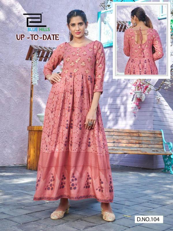 Blue Hills Up To Date Designer Long Kurti Wholesale Anarkali Kurtis Catalog