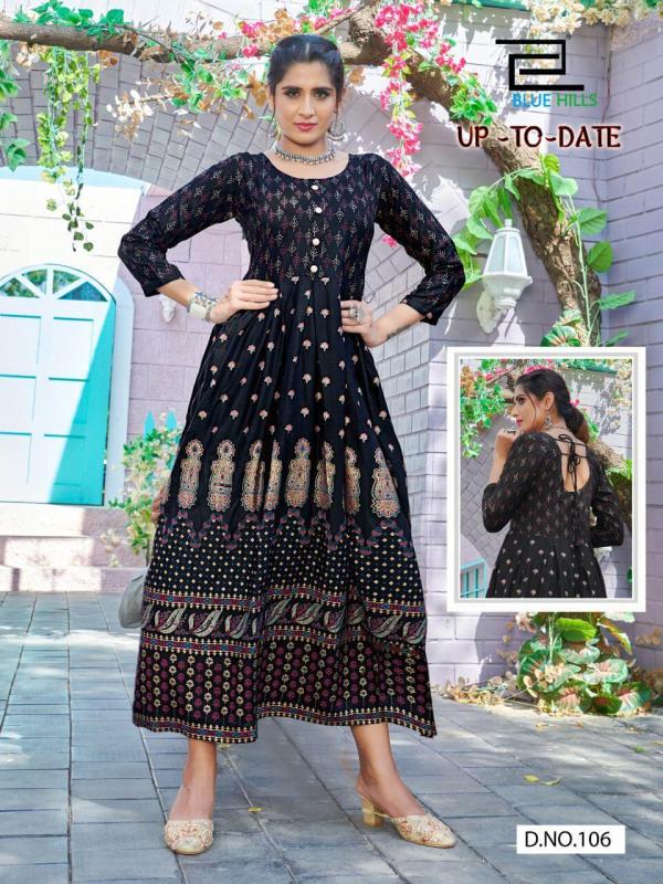 Blue Hills Up To Date Designer Long Kurti Wholesale Anarkali Kurtis Catalog