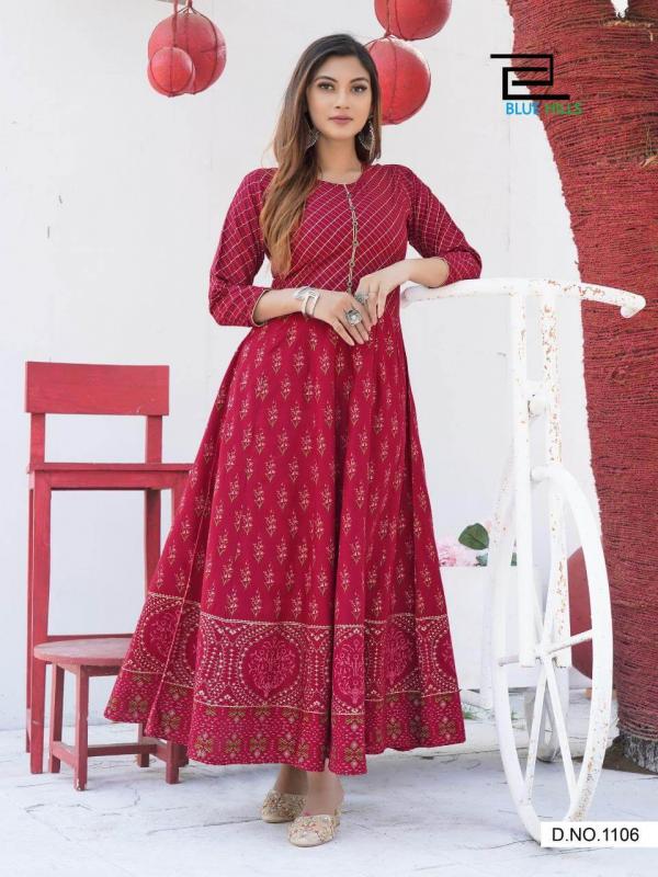 Blue Hills Walkway Vol 11 Stylist Rayon Long Anarkali  Kurti Catalog
