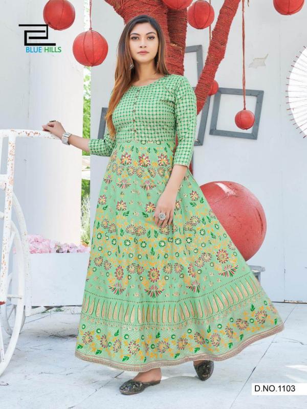 Blue Hills Walkway Vol 11 Stylist Rayon Long Anarkali  Kurti Catalog