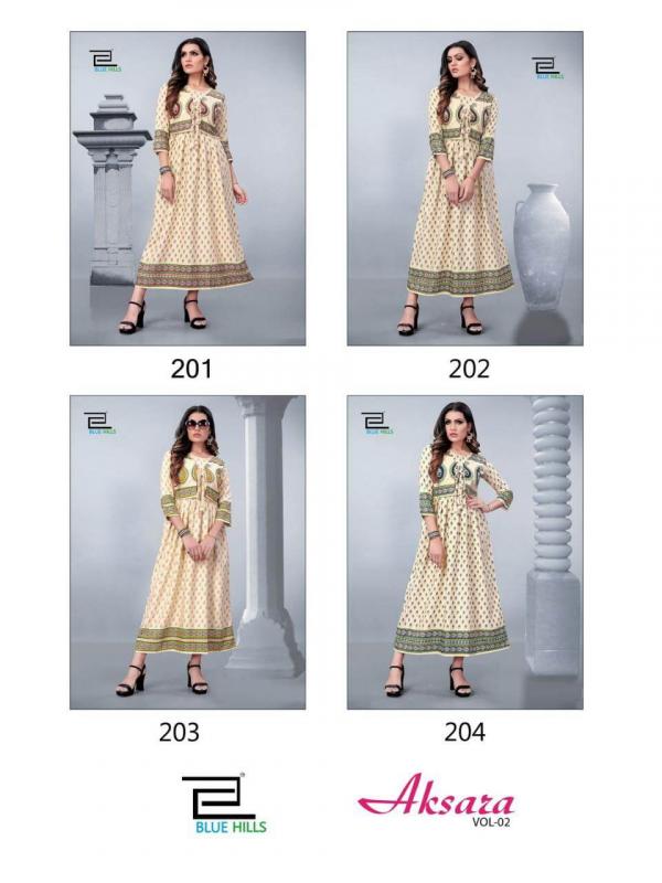 Blue Hills Presents  Aksara  Vol 2 Ethnic Wear Long Kurtis