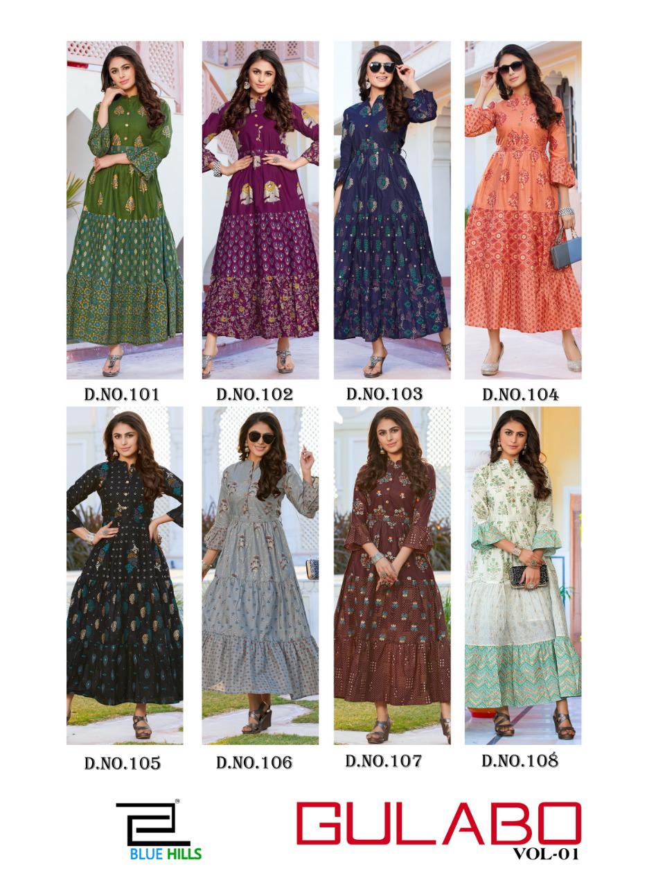 Blue Hills  Presents  Gulabo  Vol 1  Long Kurti Collection