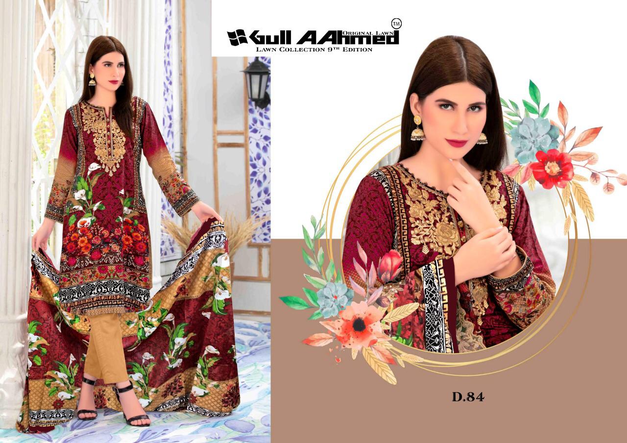 Gull Ahmed Vol 9 Lawn Karachi Cotton Dress Materials  Catalog