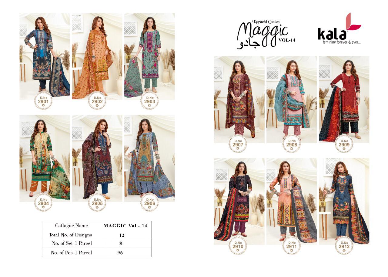 Kala Maggic Vol 14 Exclusive Karachi Cotton Suit  (12 Pcs Set)