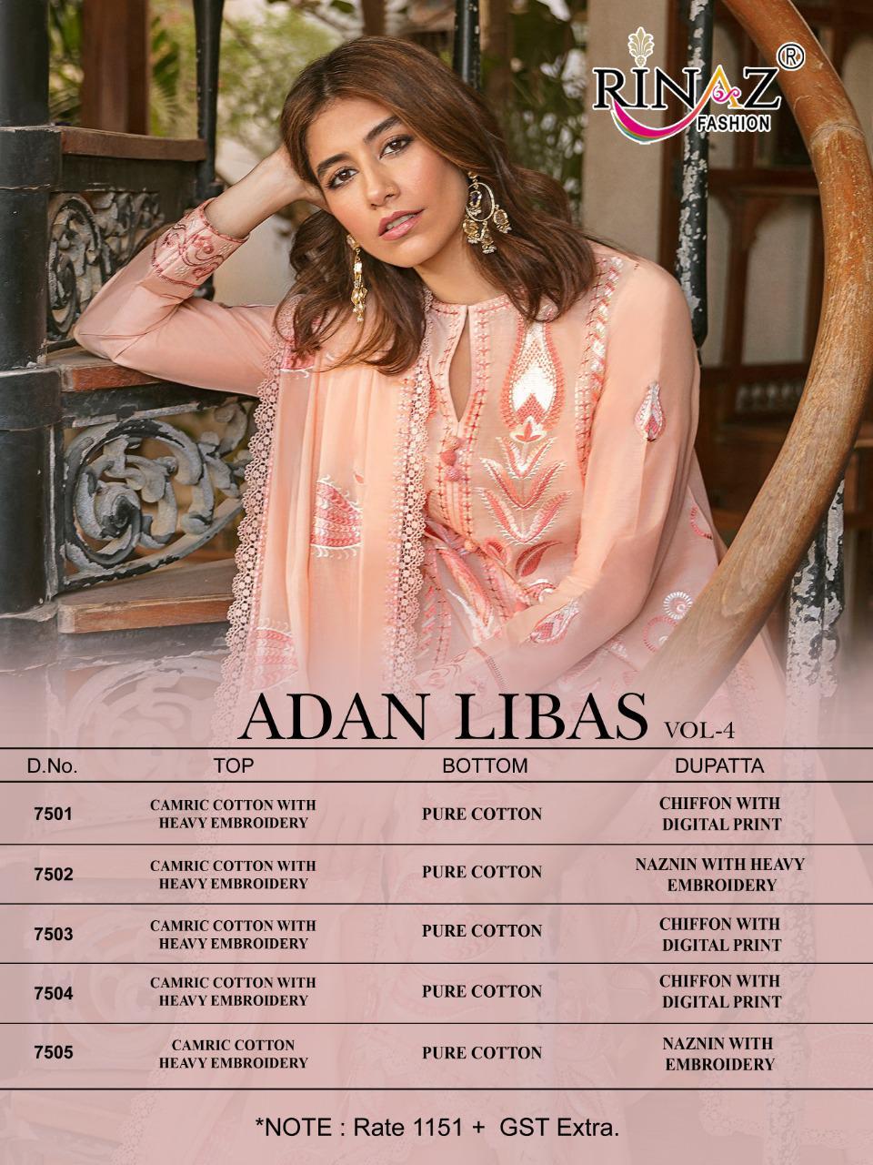 Rinaz Adan Libas Vol 4  Pakistani Salwar Suits Catalog