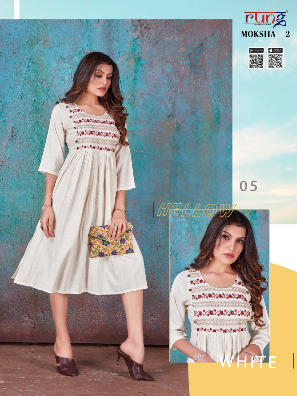 Rung Moksha  Vol 2 Rayon Casual Wear Designer Kurtis  Catalog