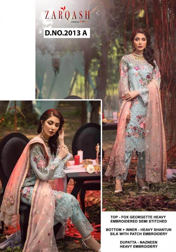 Zarqash Adans Hit's Designer Georgette Embroidery Pakistani Style Salwar Catalog